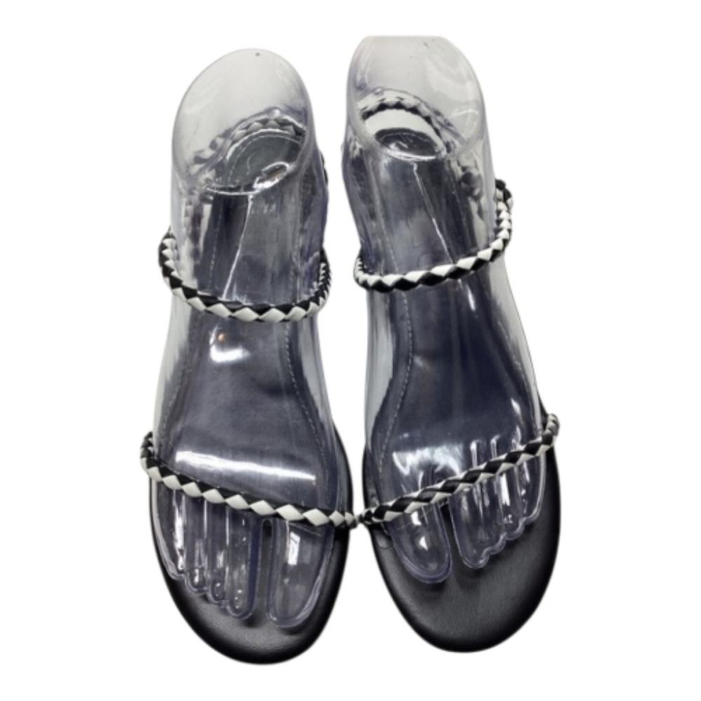 Staud Laurel Woven Theater Black Sandal Size EU 38